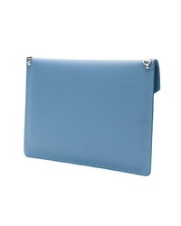 hellblaue Leder Clutch von Lancaster