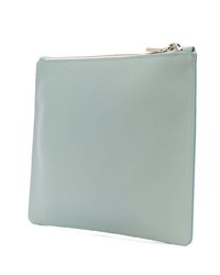 hellblaue Leder Clutch von Jil Sander