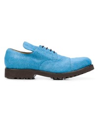 hellblaue Leder Derby Schuhe von Holland & Holland