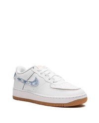 hellblaue Leder niedrige Sneakers von Nike