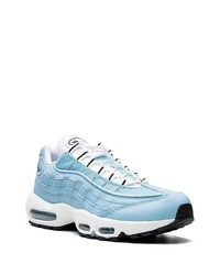 hellblaue Leder niedrige Sneakers von Nike