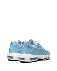 hellblaue Leder niedrige Sneakers von Nike