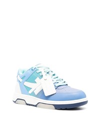 hellblaue Leder niedrige Sneakers von Off-White