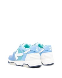 hellblaue Leder niedrige Sneakers von Off-White