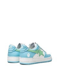 hellblaue Leder niedrige Sneakers von A Bathing Ape