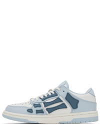 hellblaue Leder niedrige Sneakers von Amiri