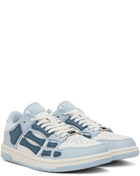 hellblaue Leder niedrige Sneakers von Amiri