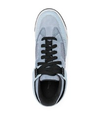 hellblaue Leder niedrige Sneakers von Maison Margiela