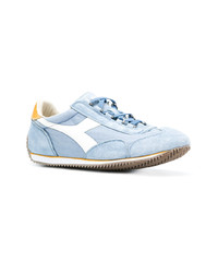 hellblaue Leder niedrige Sneakers von Diadora