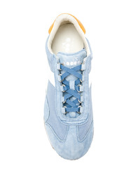 hellblaue Leder niedrige Sneakers von Diadora