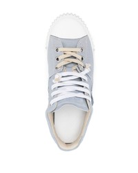 hellblaue Leder niedrige Sneakers von Maison Margiela