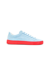 hellblaue Leder niedrige Sneakers von Hide&Jack