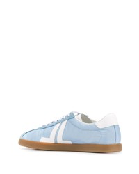 hellblaue Leder niedrige Sneakers von Lanvin