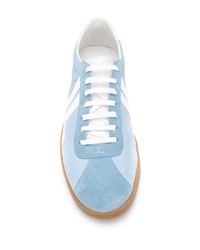 hellblaue Leder niedrige Sneakers von Lanvin