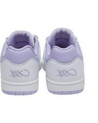 hellblaue Leder niedrige Sneakers von K1X