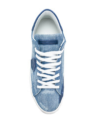 hellblaue Leder niedrige Sneakers von Philippe Model