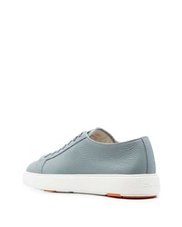 hellblaue Leder niedrige Sneakers von Santoni