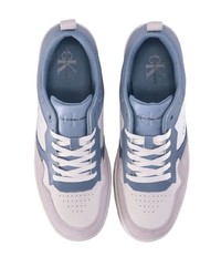 hellblaue Leder niedrige Sneakers von Calvin Klein