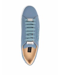 hellblaue Leder niedrige Sneakers von Philipp Plein