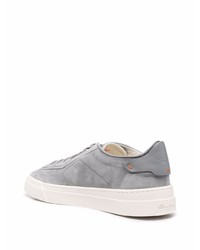 hellblaue Leder niedrige Sneakers von Santoni