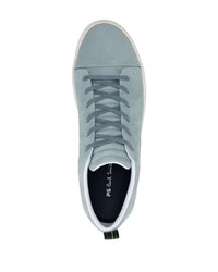 hellblaue Leder niedrige Sneakers von PS Paul Smith
