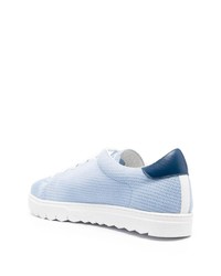 hellblaue Leder niedrige Sneakers von Kiton