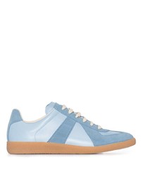 hellblaue Leder niedrige Sneakers von Maison Margiela