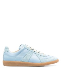 hellblaue Leder niedrige Sneakers von Maison Margiela