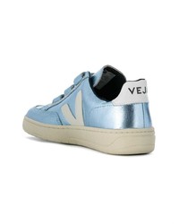 hellblaue Leder niedrige Sneakers von Veja