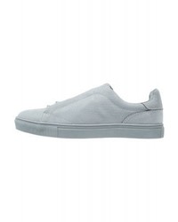 hellblaue Leder niedrige Sneakers von New Look