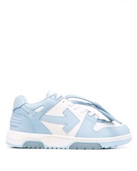 hellblaue Leder niedrige Sneakers von Off-White