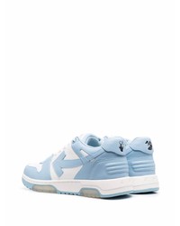 hellblaue Leder niedrige Sneakers von Off-White