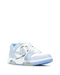 hellblaue Leder niedrige Sneakers von Off-White