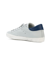 hellblaue Leder niedrige Sneakers von Philippe Model