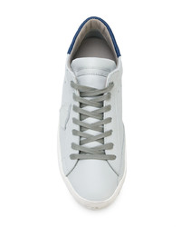 hellblaue Leder niedrige Sneakers von Philippe Model