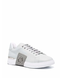 hellblaue Leder niedrige Sneakers von Philipp Plein