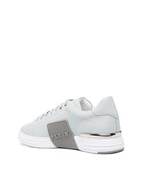 hellblaue Leder niedrige Sneakers von Philipp Plein