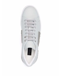 hellblaue Leder niedrige Sneakers von Philipp Plein