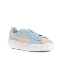 hellblaue Leder niedrige Sneakers von Puma