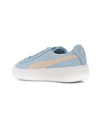 hellblaue Leder niedrige Sneakers von Puma