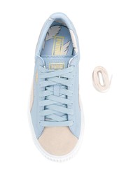 hellblaue Leder niedrige Sneakers von Puma