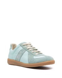 hellblaue Leder niedrige Sneakers von Maison Margiela