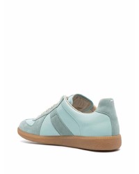 hellblaue Leder niedrige Sneakers von Maison Margiela