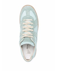 hellblaue Leder niedrige Sneakers von Maison Margiela