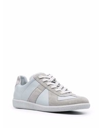 hellblaue Leder niedrige Sneakers von Maison Margiela