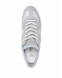 hellblaue Leder niedrige Sneakers von Maison Margiela