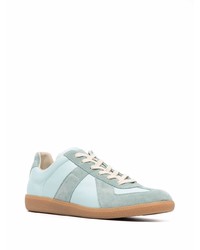 hellblaue Leder niedrige Sneakers von Maison Margiela