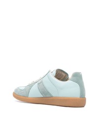 hellblaue Leder niedrige Sneakers von Maison Margiela