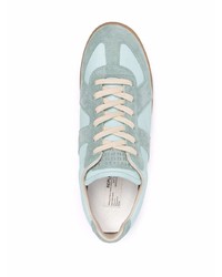 hellblaue Leder niedrige Sneakers von Maison Margiela