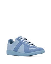 hellblaue Leder niedrige Sneakers von Maison Margiela